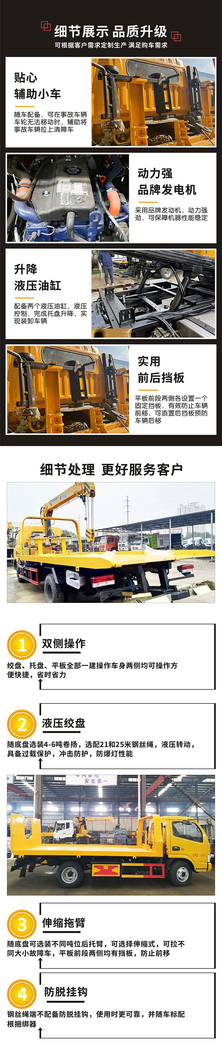 國(guó)六江鈴凱銳黃牌一體板清障車(chē)